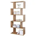 Produktbild: RICOO Standregal 5 Regalböden WM073-EW Raumteiler Regal schmal Eiche braun 160×70×25 cm Bücherregal Holzregal Wand Würfelregal Büroregal klein Regale & Ablagen Bookshelf Wandregal Holz