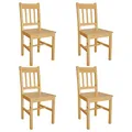 Produktbild: vidaXL Esszimmerstühle 4 STK., Esszimmerstuhl mit Rückenlehne, Essstuhl Küchenstuhl Stuhl für Esszimmer Küche, Holzstuhl, Kiefernholz
