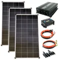 Produktbild: Solar Set 12V 3x130 Watt Poly Solarmodul 1500 W Spannungswandler 30A Laderegler