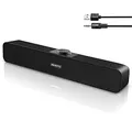 Produktbild: Computer Lautsprecher, 2.0 USB 3W*2 Verdrahtet Angetrieben mit 2 Membranen Verdrahtet Soundbar mit Stereo, 3,5 mm Aux, Lautstärkeregler für Windows PC, Desktop, Laptop, Notebook, Smartphone