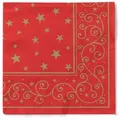 Produktbild: Sovie HORECA Serviette Liam in Rot aus Tissue 40 x 40 cm, 100 Stück - Sterne Ornamente Weihnachten