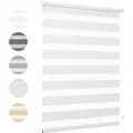 Produktbild: Sekey Doppelrollo Klemmfix ohne Bohren für Fenster Blickdicht 40x130cm Leinen
