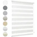 Produktbild: Doppelrollo Duo Rollo Klemmfix ohne Bohren für Fenster Rollos Jalousie Faltrollo, Sekey, freihängend, Klemmträger, Montage mit oder ohne Bohren möglich 40 cm x 130 cm