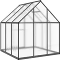 Produktbild: vidaXL Gewächshaus mit Fundamentrahmen Anthrazit 169x169x195 cm Alu
