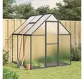 Produktbild: vidaXL Gewächshaus, Gewächshaus mit Fundamentrahmen Anthrazit 169x169x195 cm Alu