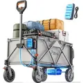 Produktbild: Elektrokarre Bollerwagen,bollerwagen Faltbar, Mit 20cm Geländereifen, 200l Fassungsvermögen, 60kg Traglast, 2 Bremsen, Geeignet Für Camping, Garten, Strand, Einkauf Litheli