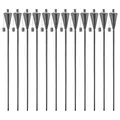 Produktbild: Harbour Housewares Metall-Gartenfackeln - Kegel - 12 Stück - 146 cm, silberne Gartenfackeln, Beleuchtung, moderne Außenbeleuchtung, Paraffinöllampe, Kerzenflammenlaterne für Partys, Veranstaltungen