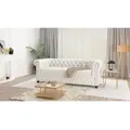 Produktbild: Chesterfield Sofa 3-sitzer aus Weiß veganem Leder - Lukas