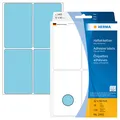 Produktbild: HERMA 2493 Vielzweck-Etiketten, 128 Stück, 52 x 82 mm, 4 pro Bogen, selbstklebend, Haushaltsetiketten zum Beschriften, matt, blanko Papier Klebeetiketten Aufkleber, blau