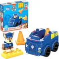 Produktbild: MEGA HDJ33 - Mega Bloks PAW Patrol Polizeiauto-Bausatz, 10 Bauklötze und Sonderteile mit 1 Chase-Figur, Pylonen-Kegel und rollendem Radstand, Spielzeug-Geschenkset für 3-5 Jahre