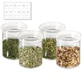 Produktbild: ZENS 300ml Vorratsdosen Glas mit Deckel 4er Set, Kleine Vorratsgläser mit deckel Luftdicht Gewürzgläser, Gewürze Vorratsglas Aufbewahrungsgläser, Glasbehälter mit Glas Deckel für Tee und Kräuter