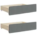 Produktbild: vidaXL Bettschubladen 2 Stk., Bettkasten mit Rollen, Schubkasten Schublade für Bett, Bettschubkasten Unterbettschublade, Dunkelgrau Holzwerkstoff Stoff