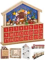 Produktbild: BRUBAKER Adventskalender aus Holz zum Befüllen - Bethlehem mit 24 Türchen - Wiederverwendbarer DIY Weihnachtskalender 34.5 x 32 x 6 cm