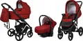 Produktbild: BabyLux® UZO | 3in1 Kinderwagen Set | Chili | Kombikinderwagen | Kinderwagenset | Buggy + Babywa