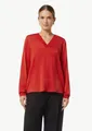 Produktbild: comma Langarmbluse Bluse Satin-Bluse mit Rippbündchen