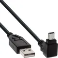 Produktbild: InLine® USB 2.0 Mini-Kabel, ST A/Mini-B ST oben abgew. 90°, schwarz, 0,5 m