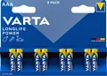 Produktbild: VARTA Batterien Longlife Power, Spannung 1,5 V, besonders langlebig, Micro AAA, 8 Stück 301390