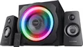 Produktbild: Trust Gaming GXT 629 Tytan 2.1 PC Lautsprecher mit Subwoofer, 120 W, 3,5 mm AUX Klinke, PC Boxen mit RGB LED Beleuchtung, Gaming Lautsprecher für PC, Laptop, Computer, Tablet, Smartphone - Schwarz