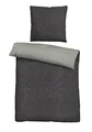 Produktbild: biberna 0840500 Wende-Bettwäsche Garnitur mit Kopfkissenbezug Melange-Flanell 1x 200x200 cm + 2x 80x80 cm, titanium