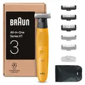 Produktbild: Braun Series XT3 Gesicht & Körper, All-In-One Trimmer, Elektrischer Rasierer, Barttrimmer & Bodygroomer, 7 Zubehörteile, Körperrasierer und Styler, 45 Min Akku, Wasserdicht, XT3205, Gelb