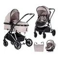 Produktbild: Chipolino Kinderwagen Aura 3 in 1, Autositz, Babywanne, Wickeltasche, bis 22 kg hellbraun