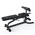 Produktbild: ATLETICA X-BENCH | Multifunktionale Hantelbank | Aufsätze für Bizeps- und Beincurls | Negativ verstellbar | 650kg Belastbarkeit | 8cm dickes Polster