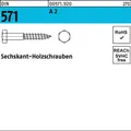Produktbild: 100x Sechskantholzschraube DIN 571 8 x 60 A 2
