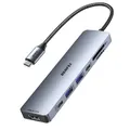Produktbild: BENFEI 7-in-1 USB C Hub mit HDMI 4K@60Hz, 2 USB-A, 1 USB-C Daten, 100W Aufladung, SD/TF Kartenleser [verwicklungsfreies Silikonkabel] für MacBook Pro/Air, iPad Pro, iMac, iPhone 15 Pro/Pro Max