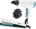 Produktbild: Remington Haartrockner Shine Therapy S8500GP Geschenk-Set, 2300 W, bestehend aus Haarglätter mit Keramikbeschichtung und Haartrockner