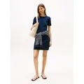 Produktbild: Tommy Hilfiger Shirtkleid NEW CODY STR SLIM SHORT DRS SS mit allover Streifendessin, Logo-Flag blau L (40)