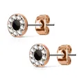 Produktbild: BUNGSA Ohrring-Set Ohrstecker Kristall Rosegold aus Edelstahl Damen (1 Paar (2 Stück), 2-tlg), Ohrschmuck Ohrringe