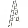 Produktbild: Krause Corda Aluminium-Mehrzweckleiter mit Dreifachfunktion 2x11 Sprossen