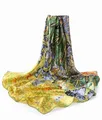 Produktbild: Prettystern Damen Malerei Seidentuch Grün Kunst Van Gogh Schwertlilien Iris P995