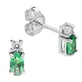 Produktbild: TRENDOR Schmuck Damen-Ohrstecker 925 Silber Ohrringe Grün 15160