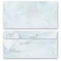 Produktbild: Briefumschläge Marmor & Struktur, MARMOR HELLBLAU 10 Briefumschläge (ohne Fenster) DIN LANG (220x110 mm) | Paper-Media