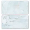 Produktbild: Briefumschläge MARMOR HELLBLAU - 10 Stück DIN LANG (ohne Fenster)