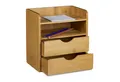 Produktbild: relaxdays Briefablage Schreibtisch-Organizer Bambus Schubladen