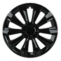 Produktbild: cartrend Radkappen Delta, 15 Zoll, für alle gängigen Stahlfelgen, aus Spezial-ABS-Qualitätskunststoff, schlagfest, zweischichtige Metallic-Lackierung, überlackierbar, schwarz, 1 Stück