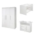 Produktbild: roba Kinderzimmerset 'Maren', inkl. Kombi-Bett ca. 70 x 140 cm, Wickelkommode breit & Schrank 3-türig, weiß