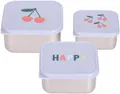 Produktbild: LÄSSIG Lunchbox Happy Fruits, Cherry, Edelstahl, Polyprophylen (PP), (Set, 3-tlg)