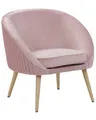 Produktbild: Moderner Retro-Sessel aus Samtstoff in Rosa Tromso