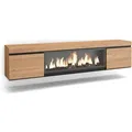 Produktbild: LOWBOARD, Tv-Schrank mit Elektrokamin XXL, Hängend, Eiche, 208/35/45cm