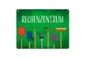 Produktbild: speecheese Metallschild Rechenzentrum Metallschild XL in 21x28 cm mit Gartengeräten