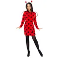 Produktbild: Amscan 9919084 - Women's Zip-up Fleece Ladybug Dress with Hood & Wings Adults Fancy Dress Costume Size: M/L