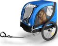 Produktbild: Bicycle Gear Hundewagen - Hundebuggy max. 40KG - Hundeanhänger Zusammenklappbar mit Regenschutz - Einfach Montage - Blau