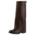 Produktbild: VAN HILL Damen Klassische Stiefel Blockabsatz Schnallen Trendy Schuhe 217533 Braun 36