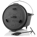 Produktbild: BBQ-Toro Dutch Oven Forest Serie | bereits eingebrannt - preseasoned | Verschiedene Größen | Gusseisen Kochtopf | Bräter mit Deckel (Topf mit Füße, 9,0 Liter (DO9F))