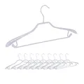 Produktbild: Relaxdays 40 x Anzugbügel, breite Schulterauflage, rutschfest gummiert, Kostümbügel, Hosenstange, Haken, Kleiderbügel, hellgrau
