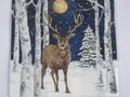 Produktbild: 3 Servietten PPD Weihnachten Winter Stag Hirsch bei Nacht im Wald Mondschein