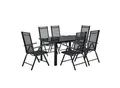 Produktbild: Juskys Aluminium Gartengarnitur Milano Gartenmöbel Set mit Tisch und 6 Stühlen Dunkel-Grau